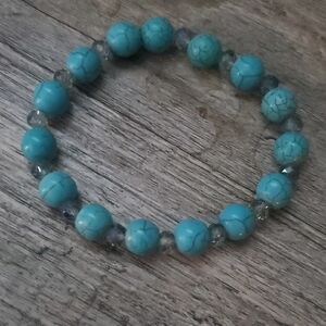 Handmade by my daughter. Turquoise Beaded Bracelet